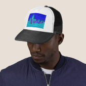 Frans Blauw Abstract met geweven textuur Trucker Pet (In situ)