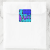 Frans Blauw Abstract met geweven textuur Vierkante Sticker (Tas)