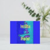 Frans Blauw Afrikaans Geweven Abstracte Paarse Vor Briefkaart (Staand voorkant)