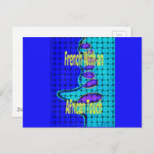 Frans Blauw Afrikaans Geweven Abstracte Paarse Vor Briefkaart (Voorkant / Achterkant)