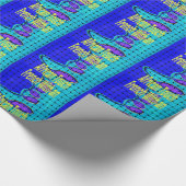 Frans Blauw Afrikaans Geweven Abstracte Paarse Vor Cadeaupapier (Hoek)