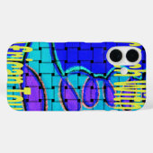 Frans Blauw Afrikaans Geweven Abstracte Paarse Vor Case-Mate iPhone Case (Achterkant (horizontaal))