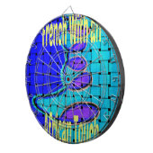 Frans Blauw Afrikaans Geweven Abstracte Paarse Vor Dartbord (Voorkant Rechts)