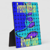 Frans Blauw Afrikaans Geweven Abstracte Paarse Vor Fotoplaat (Zijkant)