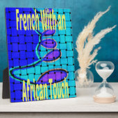 Frans Blauw Afrikaans Geweven Abstracte Paarse Vor Fotoplaat (Zijkant)