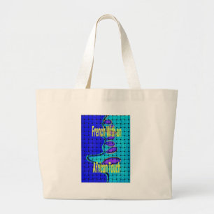 Frans Blauw Afrikaans Geweven Abstracte Paarse Vor Grote Tote Bag