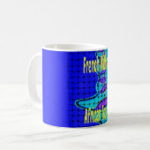 Frans Blauw Afrikaans Geweven Abstracte Paarse Vor Koffiemok (Voorkant links)