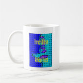 Frans Blauw Afrikaans Geweven Abstracte Paarse Vor Koffiemok (Links)