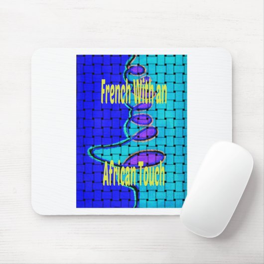 Frans Blauw Afrikaans Geweven Abstracte Paarse Vor Muismat (Met muis)