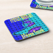 Frans Blauw Afrikaans Geweven Abstracte Paarse Vor Onderzetter (Linkerzijde)