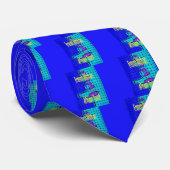 Frans Blauw Afrikaans Geweven Abstracte Paarse Vor Stropdas (Opgerold)