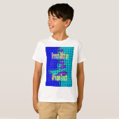 Frans Blauw Afrikaans Geweven Abstracte Paarse Vor T-shirt (Voorkant volledig)