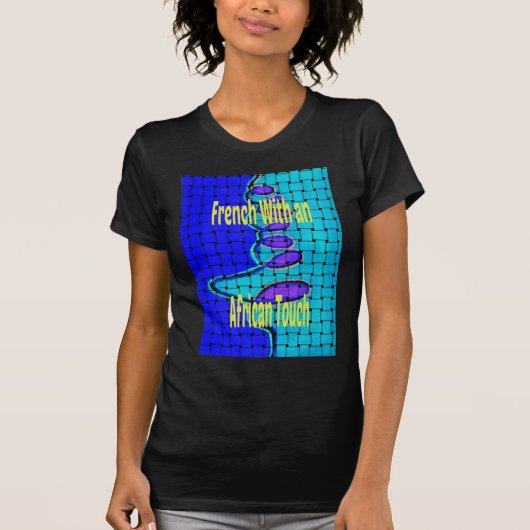 Frans Blauw Afrikaans Geweven Abstracte Paarse Vor T-shirt (Voorkant)