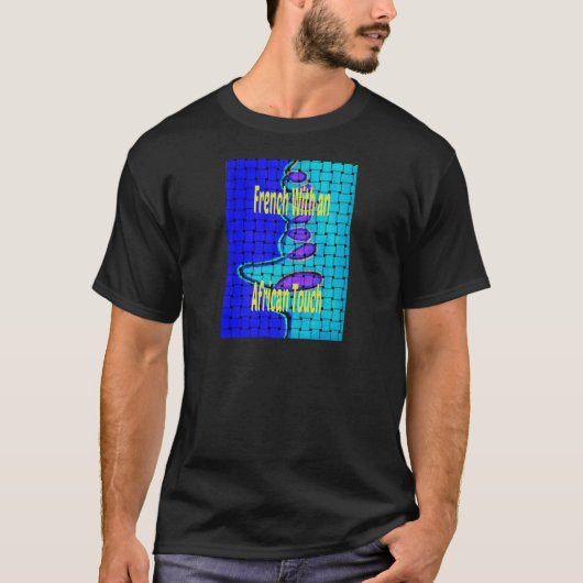 Frans Blauw Afrikaans Geweven Abstracte Paarse Vor T-shirt (Voorkant)
