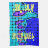 Frans Blauw Afrikaans Geweven Abstracte Paarse Vor Theedoek (Verticaal)