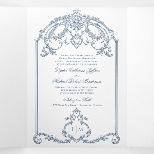 Frans Blauw  Barok Drievoudig Huwelijk Drieluik Uitnodiging (Binnenkant midden)