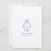 Frans Blauw Barok Monogram Bewaar de datum Save The Date (Achterkant)