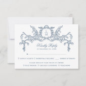 Frans Blauw  Barok Monogram RSVP Kaartje (Voorkant)