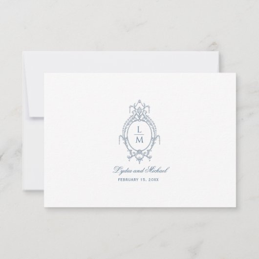 Frans Blauw  Barok Monogram RSVP Kaartje (Achterkant)