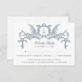 Frans Blauw  Barok Monogram RSVP Kaartje (Voorkant / Achterkant)