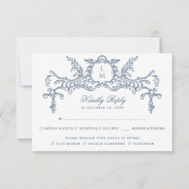 Frans Blauw Barok Monogram RSVP Kaartje