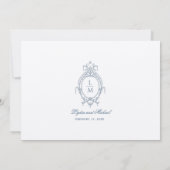 Frans Blauw Barok Monogram Save The Date (Achterkant)