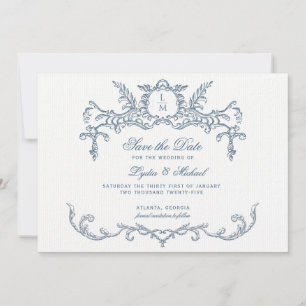 Frans Blauw Barok Monogram Save The Date