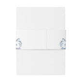 Frans Blauw Barok Monogram Uitnodigingen Wikkel (Achterkant Voorbeeld)