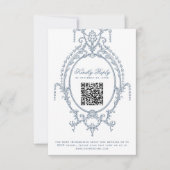 Frans Blauw Barok QR Code RSVP Card (Voorkant)