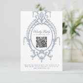 Frans Blauw Barok QR Code RSVP Card (Staand voorkant)