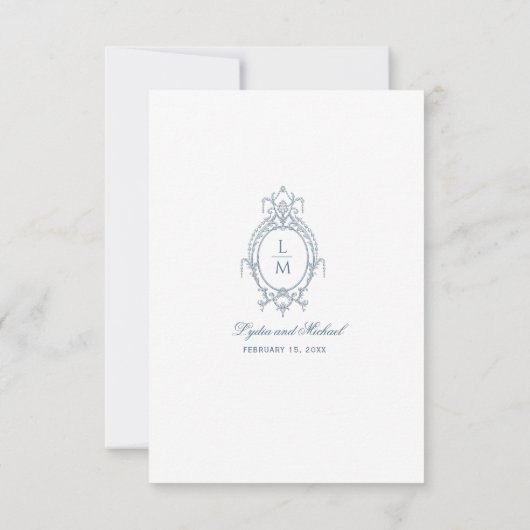 Frans Blauw  Barok QR Code RSVP Card (Achterkant)