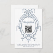 Frans Blauw  Barok QR Code RSVP Card (Voorkant / Achterkant)
