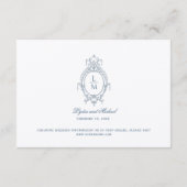 Frans Blauw Barok Wedding Details Informatiekaartje (Achterkant)