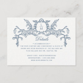 Frans Blauw Barok Wedding Details Informatiekaartje