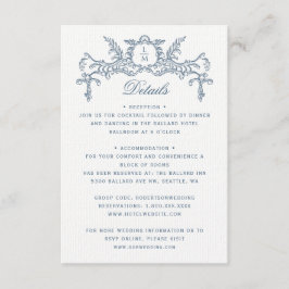 Frans Blauw Barok Wedding Details Informatiekaartje
