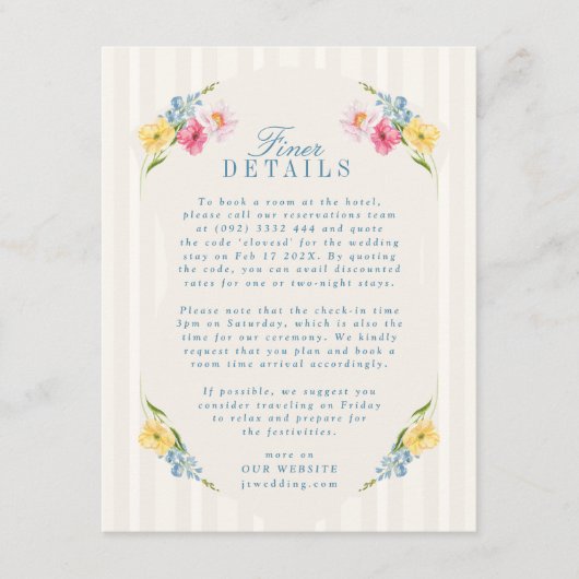 Frans Blauw  Bloemboeket Monogram Info Informatiekaartje (Voorkant)