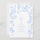 Frans Blauw Bloemen Botanische 50ste Verjaardag Kaart (Voorkant)