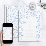 Frans Blauw Bloemen Botanische 60ste Verjaardag Kaart<br><div class="desc">Vier de mijlpaal van zestig jaar worden in stijl met deze prachtige Franse Blauwe Bloemen Botanische 60e Verjaardag Uitnodigingen. De perfecte combinatie van klassiek en modern, deze elegante kaarten zullen uw evenement transformeren in een onvergetelijke ervaring. Met een delicate Franse blauwe waterverf die de ogen verrukt, zullen deze prachtige kaarten...</div>