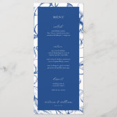 Frans Blauw Bloemen Bruiloft Menu en Dank u (Voorkant)