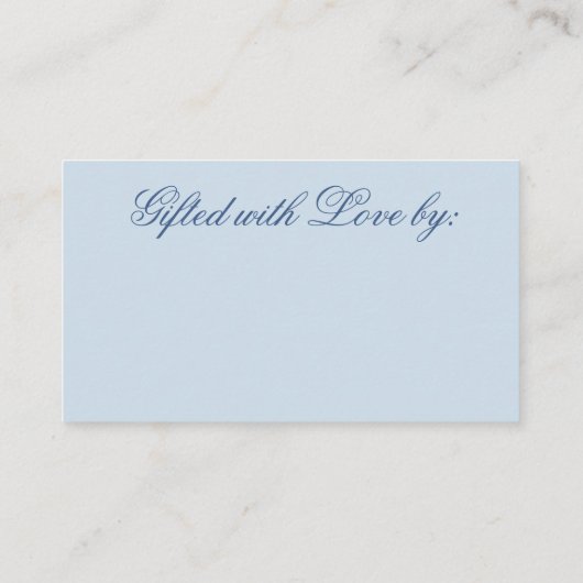  Frans Blauw Bloemen Toile Geen Wrap Douche Informatiekaartje (Achterkant)