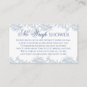  Frans Blauw Bloemen Toile Geen Wrap Douche Informatiekaartje (Voorkant)