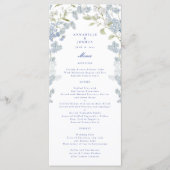 Frans Blauw Bloemen Trouwmenu Menu (Voorkant)
