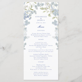 Frans Blauw Bloemen Trouwmenu Menu