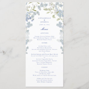 Frans Blauw Bloemen Trouwmenu Menu