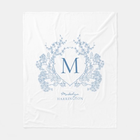  Frans Blauw Bloemkam Monogram Fleece Deken (Voorkant)
