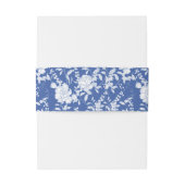 Frans Blauw Bloemmotief Chinoiserie Monogram Uitnodigingen Wikkel (Achterkant Voorbeeld)