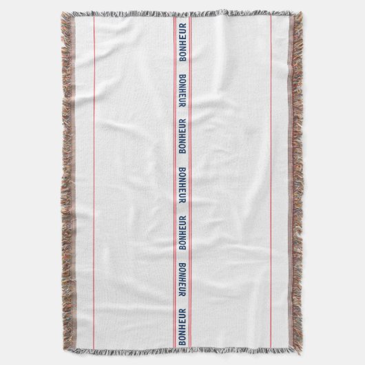 Frans Blauw Bonheur & Rood Gestreept Deken (Voorkant Verticaal)