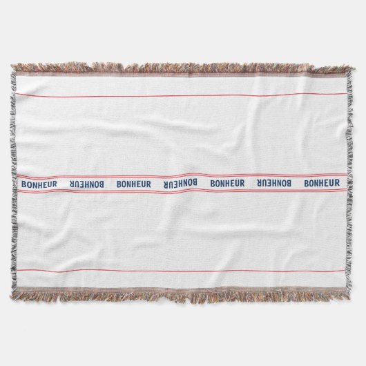 Frans Blauw Bonheur & Rood Gestreept Deken (Voorkant)