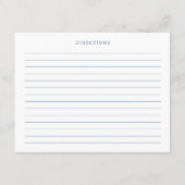 Frans Blauw Chinoiserie Bloemen Bruidsrecept Kaart (Achterkant)