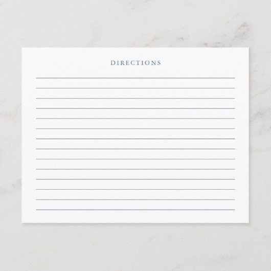 Frans Blauw Chinoiserie Bloemen Bruidsrecept Kaart (Achterkant)